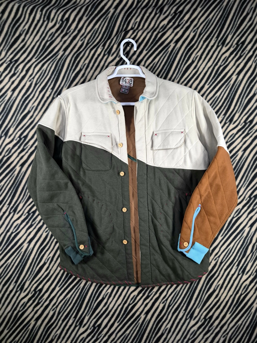 One432 Shikra Quilted Shacket Color-Block Jacket
